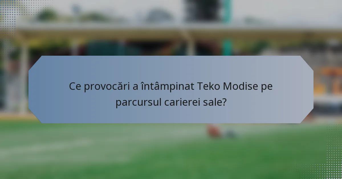 Ce provocări a întâmpinat Teko Modise pe parcursul carierei sale?