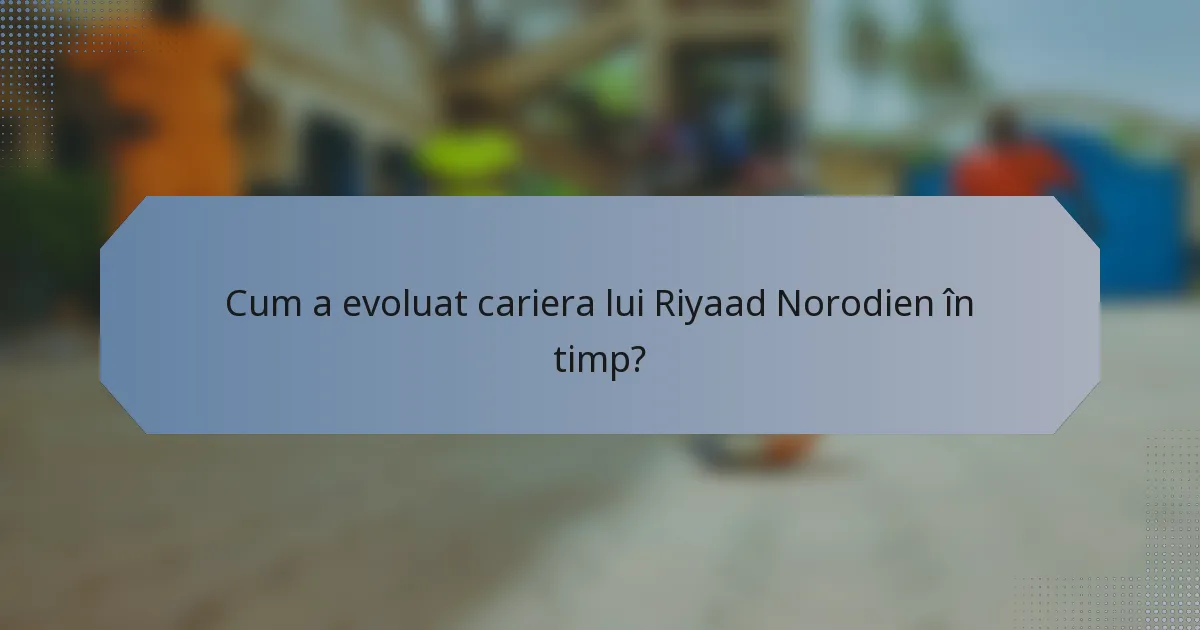 Cum a evoluat cariera lui Riyaad Norodien în timp?