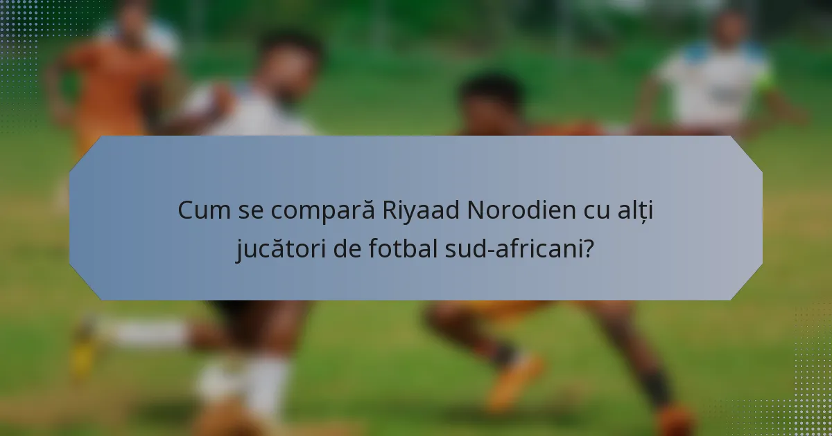 Cum se compară Riyaad Norodien cu alți jucători de fotbal sud-africani?
