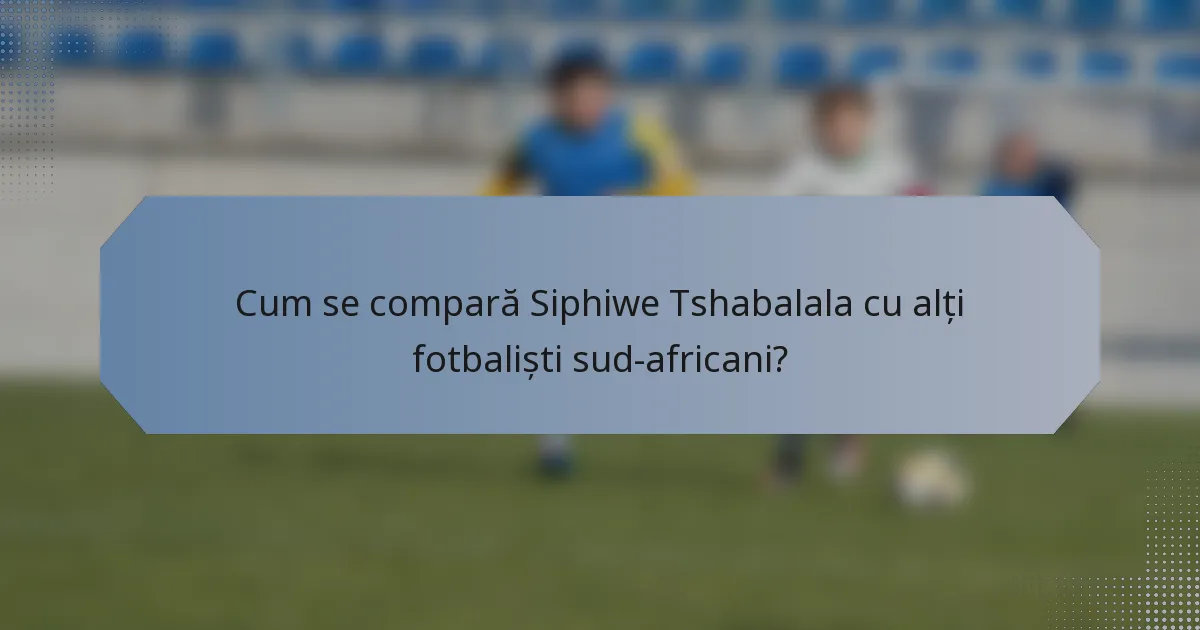 Cum se compară Siphiwe Tshabalala cu alți fotbaliști sud-africani?