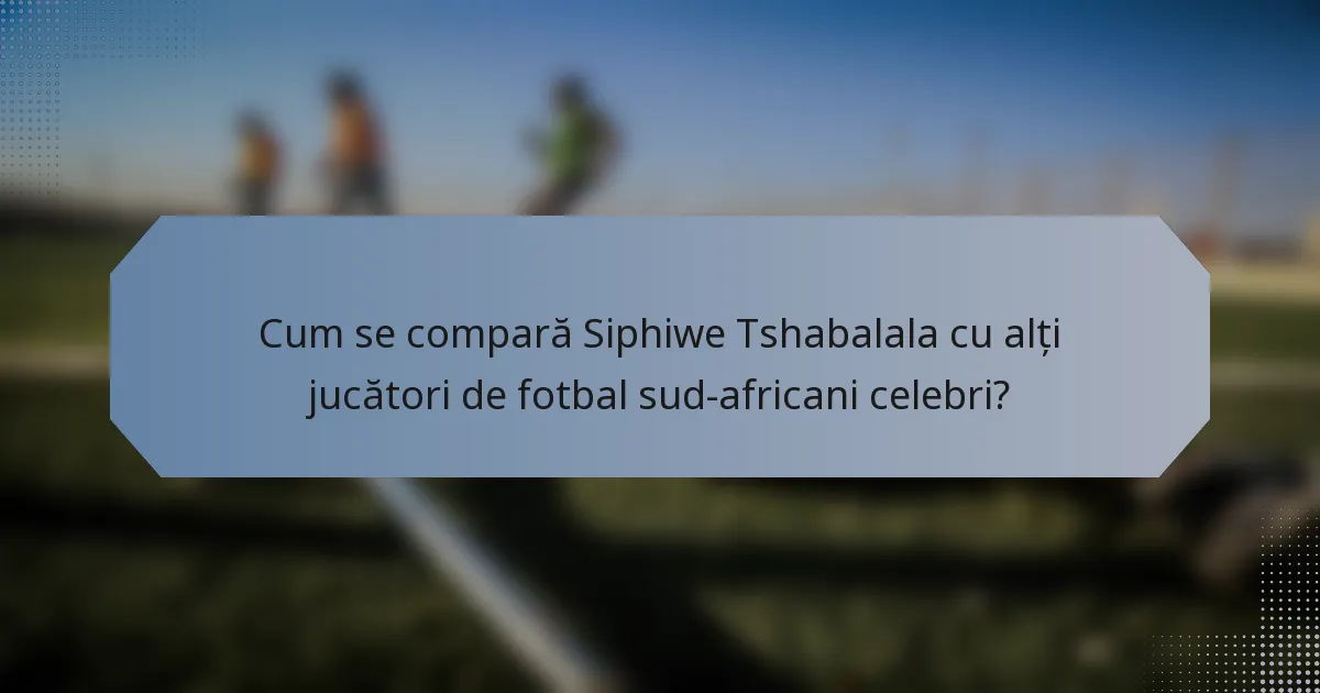 Cum se compară Siphiwe Tshabalala cu alți jucători de fotbal sud-africani celebri?
